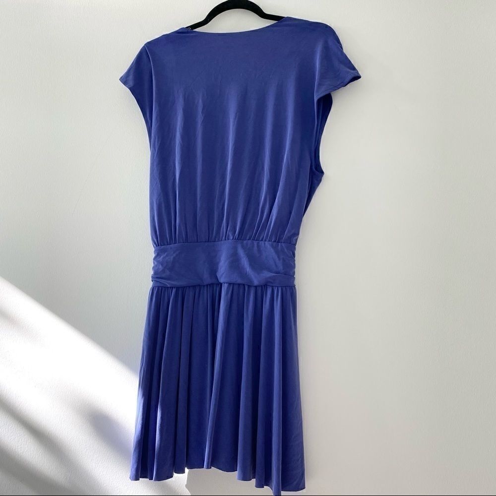Free People Cupro Criss Cross V Cobalt Mini Dress - Picture 4 of 11